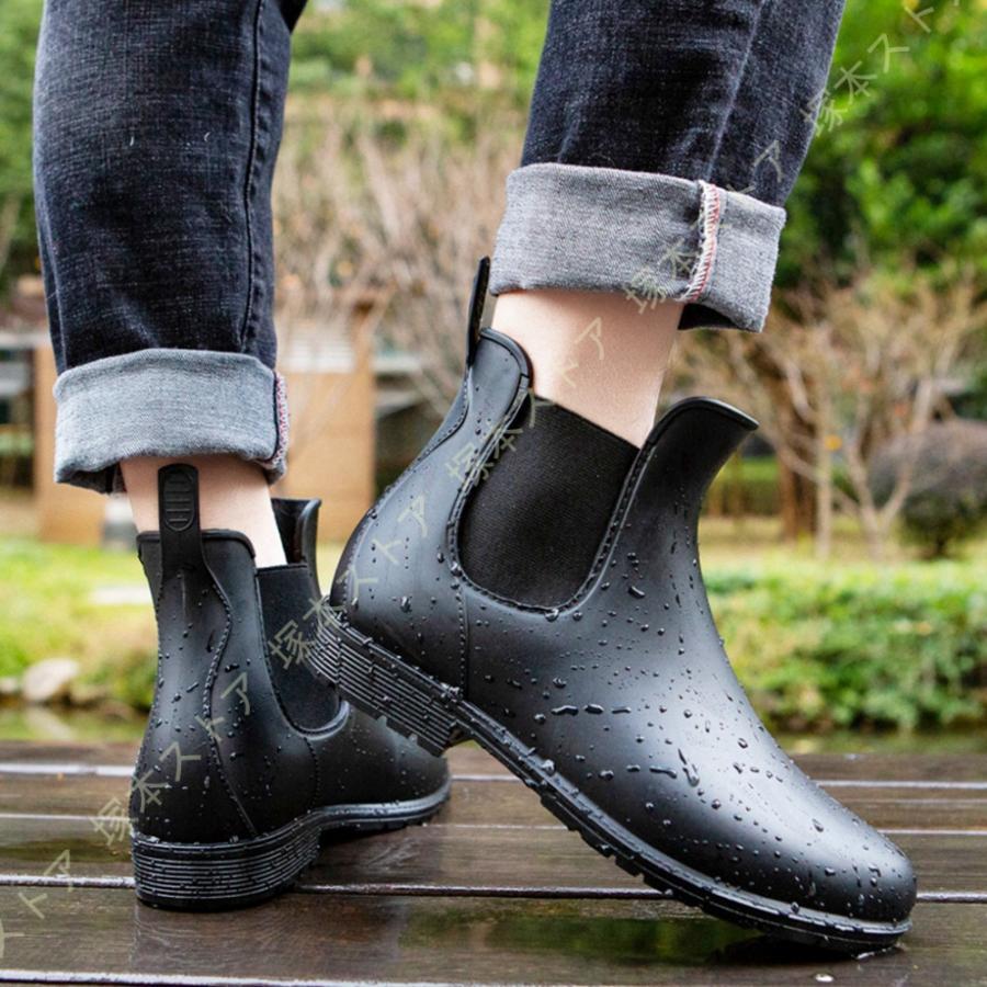 ショートレインブーツ レディース 雨靴 ヒール6cm 完全防水 履きやすい 歩きやすい レインシューズ ショートブーツ 大きいサイズ 撥水 梅雨 台風 アウトドア