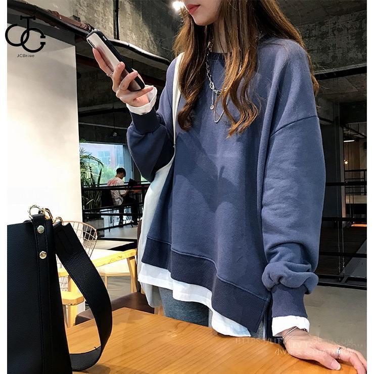 人気商品超目玉 目玉商品-トレーナー カットソー 裏起毛 厚•手 重ね着風• カットソー レディース トップス スウェット 長袖 レイヤード アプレジュール ボアフリースアウター もこもこアウター クロップド