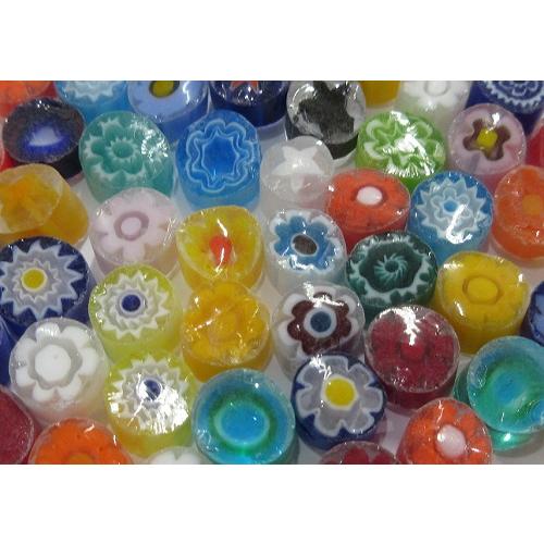 ステンドグラス用品 ミルフィオリ MIX 100g TP10 OP10 透明 不透明 約