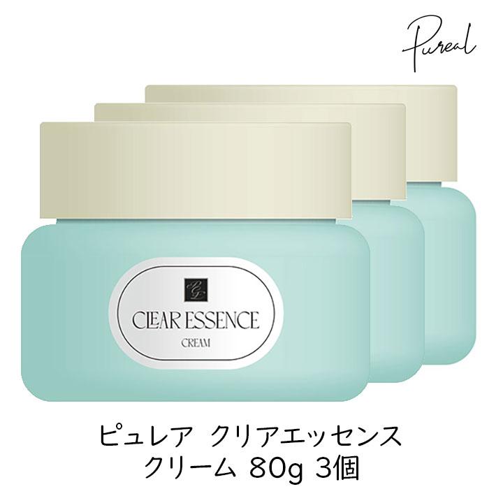 Pureal（ピュレア）クリアエッセンス クリーム×3 セラム×3 トナー×3 ピュレア クリアエッセンスクリーム 80g 3個セット なめらかな肌