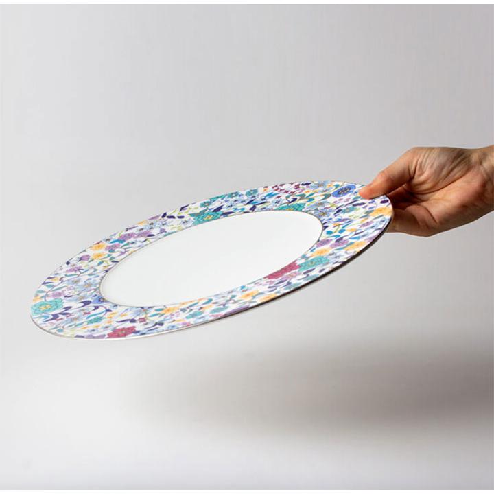 食器 皿 おしゃれ ショープレート 飾り皿 プレート皿 お皿 ギフト プレゼント NIKKO ニッコー FLOWER DANCE フラワーダンス プレート 29cm 1枚 ホワイト ブルー_1