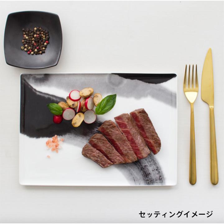 食器 皿 おしゃれ 長皿 プレート皿 お皿 プレート 電子レンジ可 盛り付け皿 ギフト プレゼント NIKKO ニッコー 墨の瞬 長角皿 26.5cm 浄 ギフトBOX入り｜granire｜06