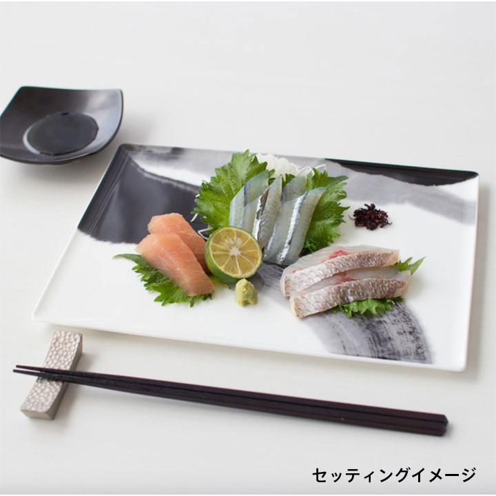 NIKKO ニッコー 墨の瞬 浄 JYO 26.5cm 長角皿 ギフトBOX入り コシノヒロコ 前菜皿 お刺身皿 お寿司皿 ギフト プレゼント おしゃれ 陶器  爆買の画像