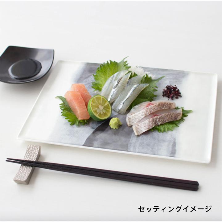 食器 皿 おしゃれ 長皿 プレート皿 お皿 プレート 電子レンジ可 盛り付け皿 ギフト プレゼント NIKKO ニッコー 墨の瞬 長角皿 26.5cm 霞 ギフトBOX入り｜granire｜07