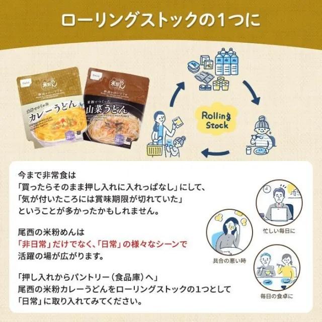 アルファ米 非常食 保存食 尾西食品 米粉でつくった うどん 選べる6袋