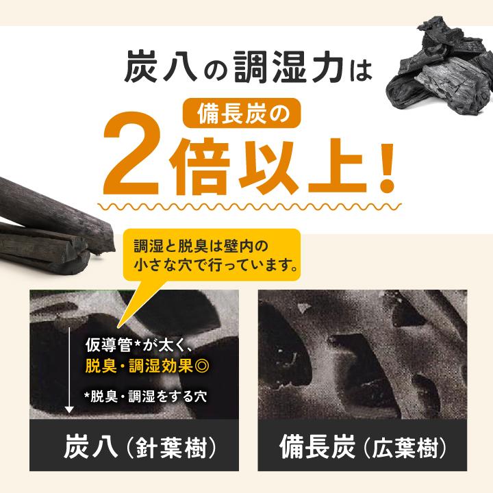 出雲屋炭八 炭はち スマート小袋 2袋＆小袋用クローゼットホルダー 2個