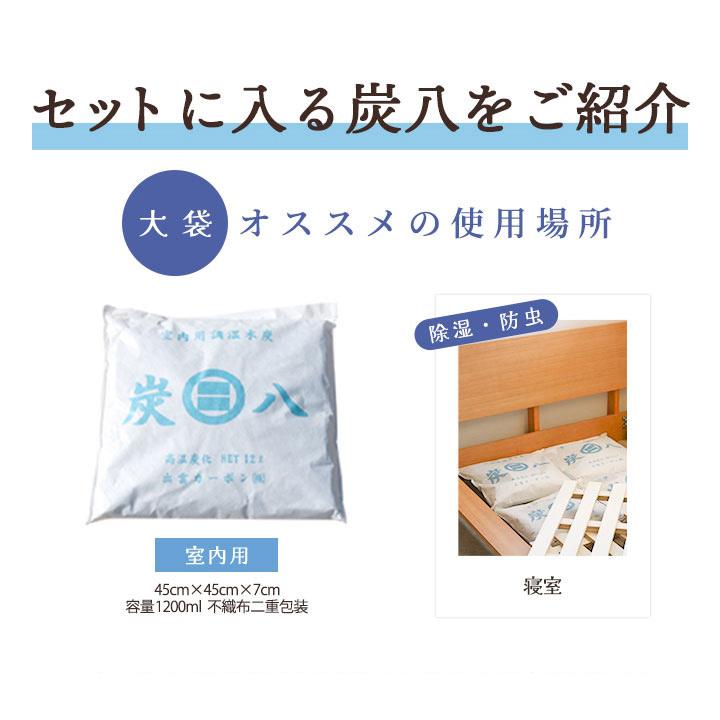 出雲屋炭八 炭八 除湿剤 室内用 炭八 12L 4袋セット 乾燥剤 湿気取り