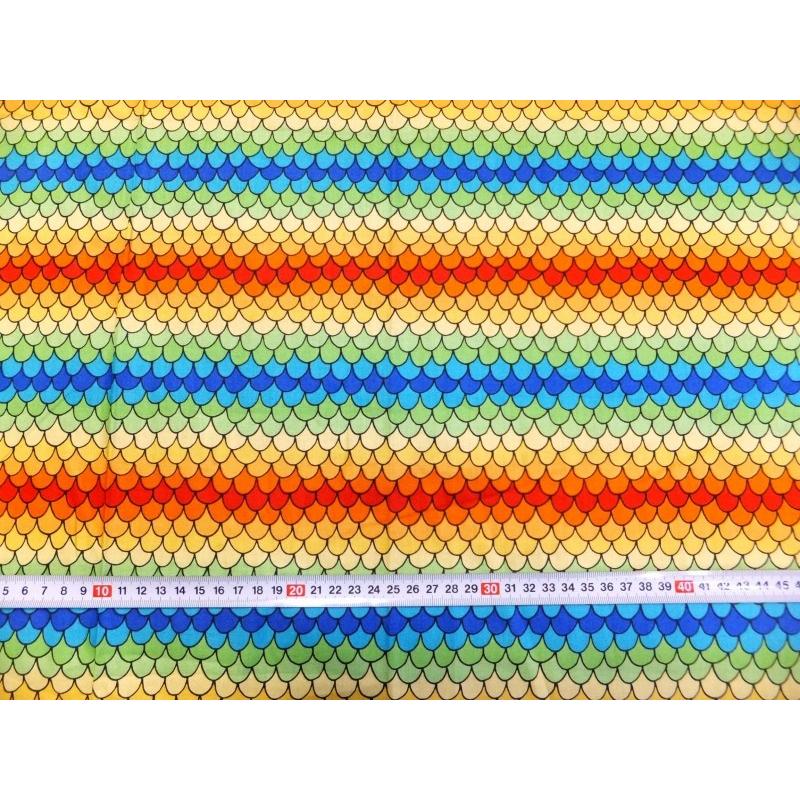 (メール便対応) (1枚限り） (生地 布 はぎれ）カットクロス USAコットン SCALLOPS HOUSE ON THE HILL |  | 01