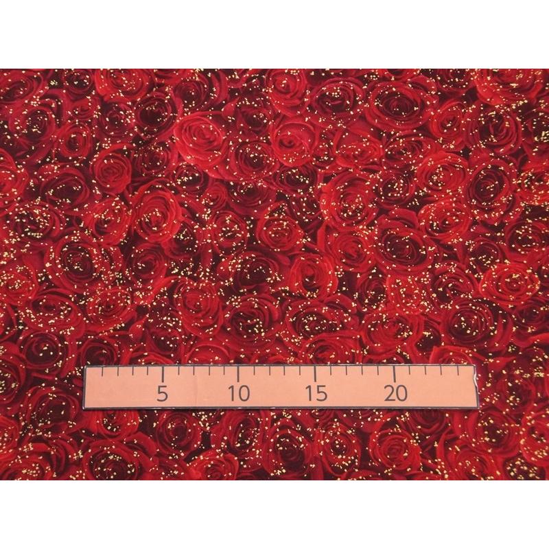 PACKED GILDED RED METALLIC ROSE カット済110×130(USAコットン 生地 布) : 生地のお店 グラニー ...