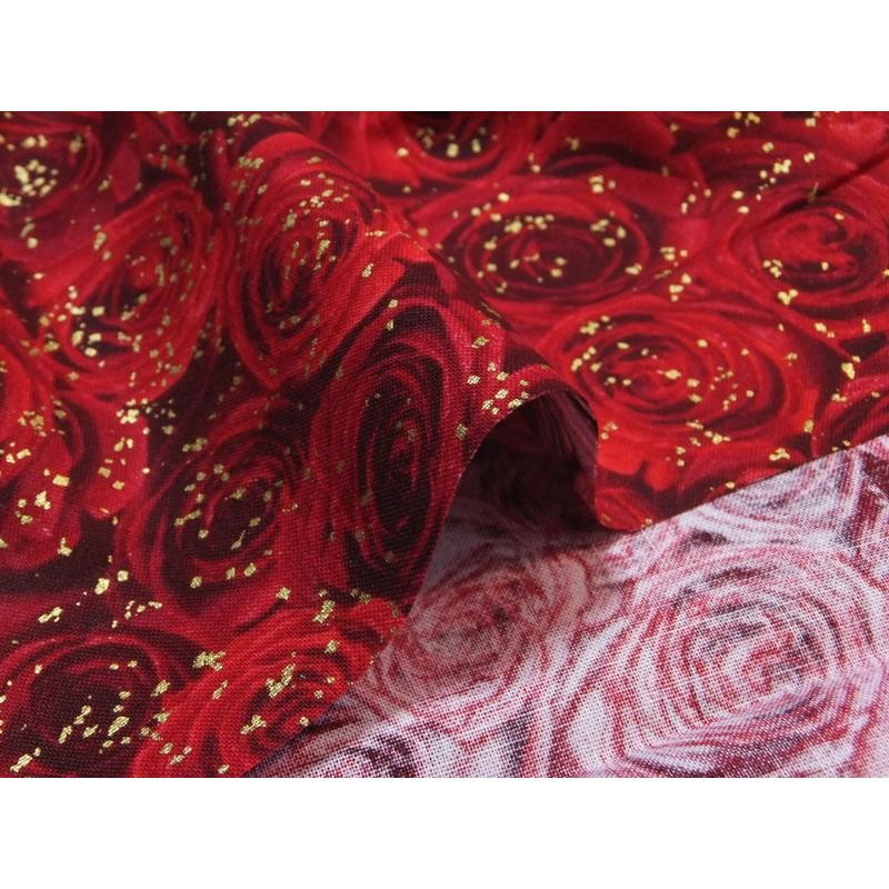 PACKED GILDED RED METALLIC ROSE カット済110×130(USAコットン 生地 布) : 生地のお店 グラニー ...