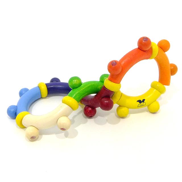 新品】グランパパ 出産祝い4点セット 木のおもちゃ 鈴 おしゃぶり 