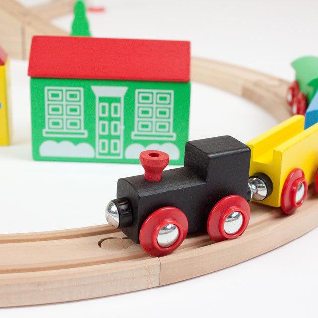 マキシム 木製レールセット 8の字 37P 巛 ブリオ brio プラレール トーマス 互換 おもちゃ 汽車 鉄道 2歳 3歳 4歳 5歳 男 女 知育 木 プレゼント｜granpapa｜02