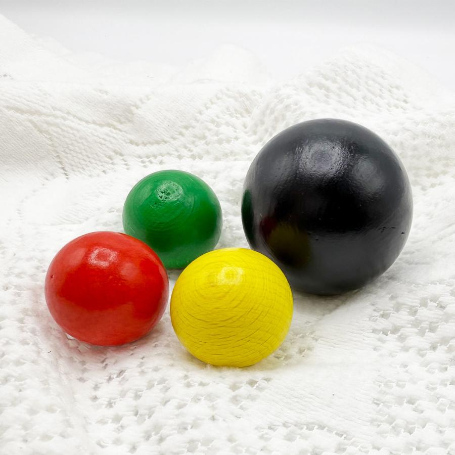 木製ボール 3兄弟と黒玉セット | 日本製 国産 木球 玉 玉転がし