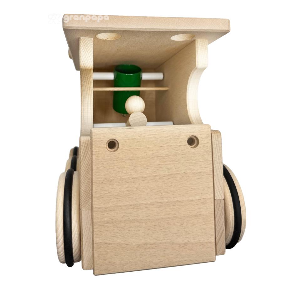 日本製 乗用 玩具 キンコンロコ | 木製 手作り 汽車 乗り物 白木 高級
