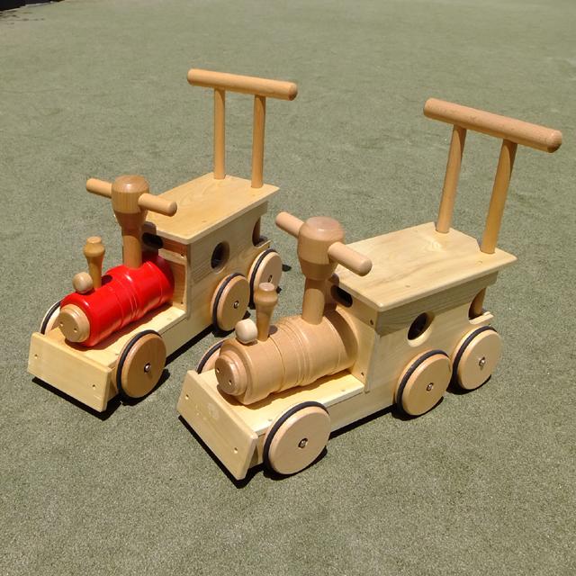 KOIDE 日本製 汽車ポッポ レッド 巛 国産 木のおもちゃ 乗用の画像