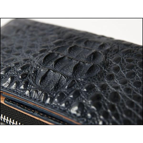 GODANE正規販売代理店  ゴダン  ラウンドファスナー カイマン　クロコダイル　財布　ヘッドレザー　spcw8035cp Navy ネイビー 69%オフ 財布 父の日 カイマン クロコダイル GODANE ゴダン ラウンド