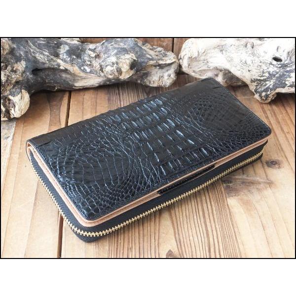 ゴダン GODANE ラウンドファスナー カイマンクロコダイル長財布