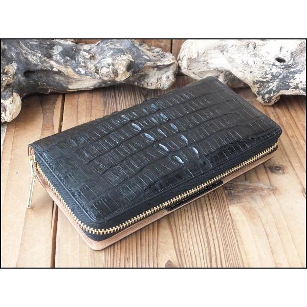 ★新品★ゴダン★8036 ★クロコラウンドファスナー長財布 ゴダン GODANE ラウンドファスナー カイマンクロコダイル長財布