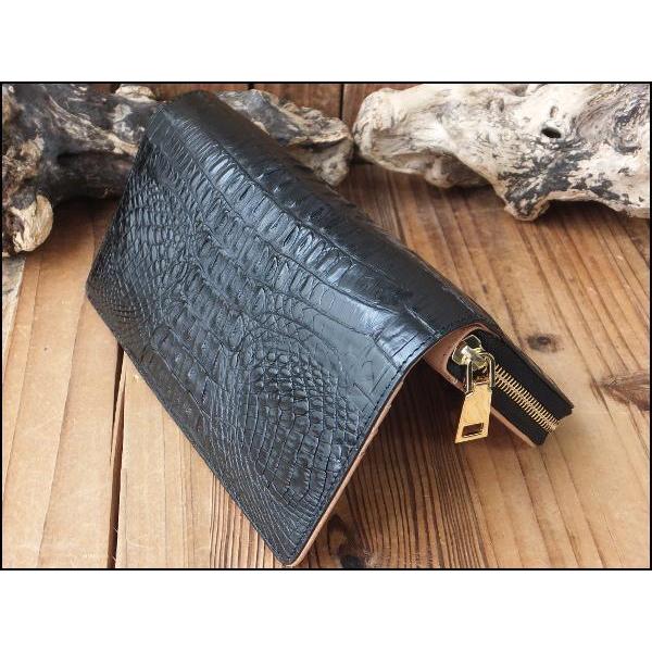 ★新品★ゴダン★8036 ★クロコラウンドファスナー長財布 ゴダン GODANE ラウンドファスナー カイマンクロコダイル長財布