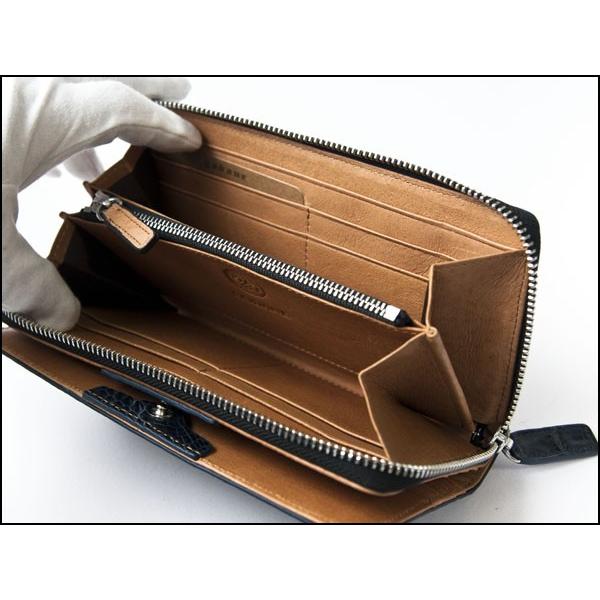 財布 父の日 カイマン クロコダイル ラウンドファスナー GODANE ゴダン