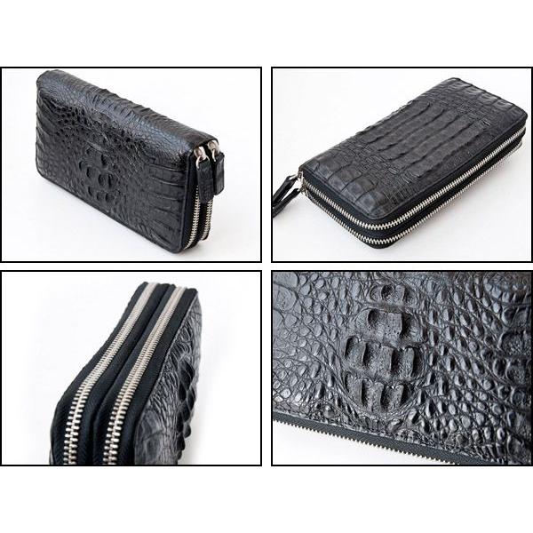 財布 父の日 カイマン クロコダイル GODANE ゴダン Wラウンド ダブル