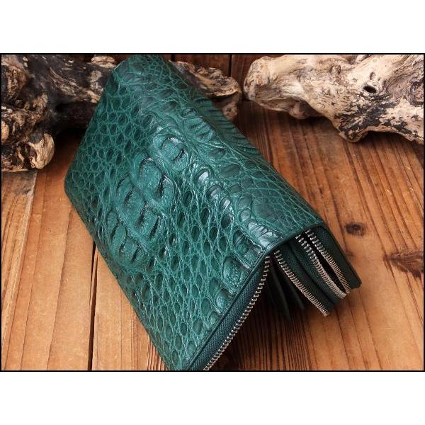 財布 父の日 カイマン クロコダイル GODANE ゴダン ラウンドファスナー