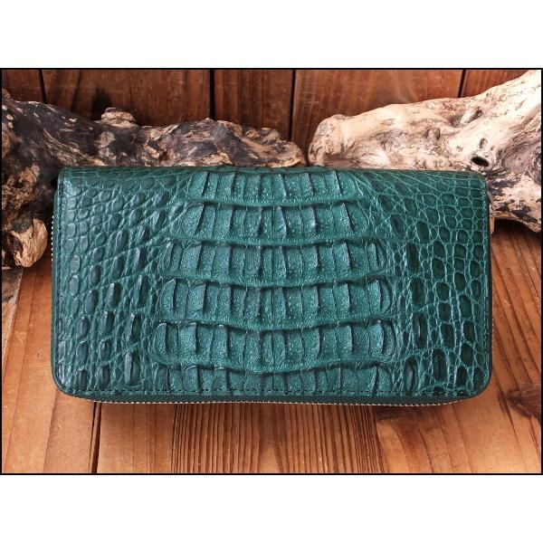64%オフ 財布 父の日 カイマン クロコダイル GODANE ゴダン ダブル ラウンドファスナー  テールレザー spcw8056cp DarkGreen ダークグリーン キプロスの画像