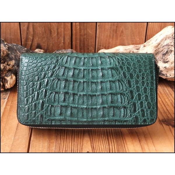 64%オフ 財布 父の日 カイマン クロコダイル GODANE ゴダン ダブル ラウンドファスナー  テールレザー spcw8056cp DarkGreen ダークグリーン キプロスの画像