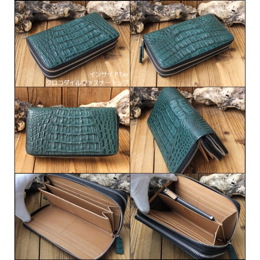 64%オフ 財布 父の日 カイマン クロコダイル GODANE ゴダン ダブル ラウンドファスナー  テールレザー spcw8056cp DarkGreen ダークグリーン キプロスの画像