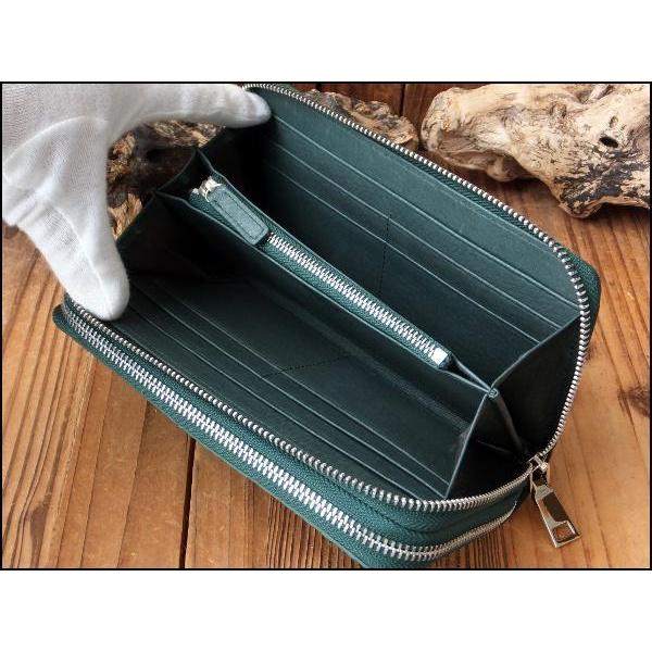 財布 父の日 カイマン クロコダイル ラウンドファスナー GODANE ゴダン  Ｗ ダブルファスナー 財布 テールレザー spcw8056cp DarkGreen インサイドグリーン