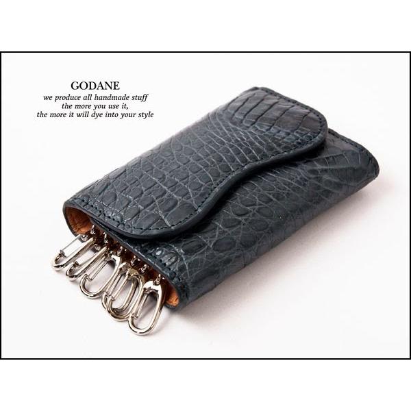 財布 父の日 カイマン クロコダイル GODANE ゴダン キーケース 札入れ付 spcw925807cp Navy ネイビー 紺色 ワニ革｜grans