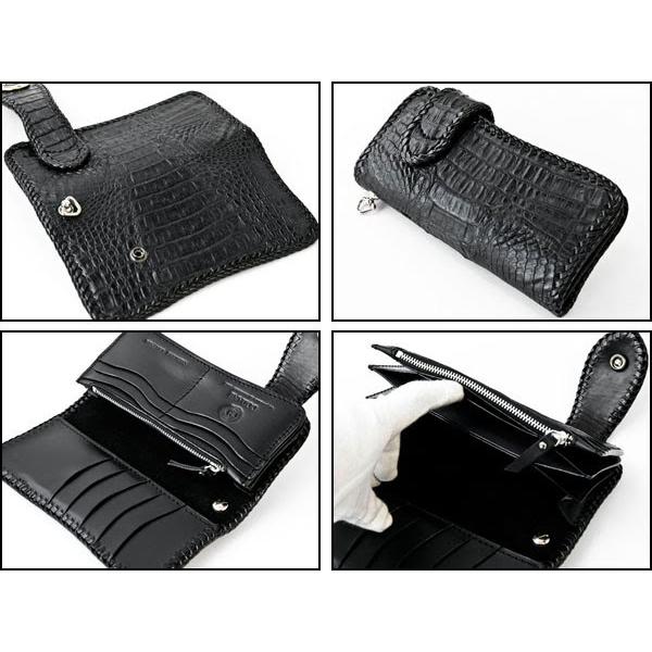 財布 父の日 カイマン クロコダイル GODANE ゴダン バイカーズ