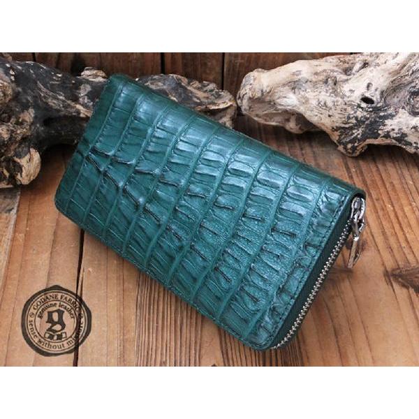 財布 父の日 カイマン クロコダイル GODANE ゴダン ラウンドファスナー  両面テール spcw8071cp A Darkgreen ダークインサイドグリーン キプロス