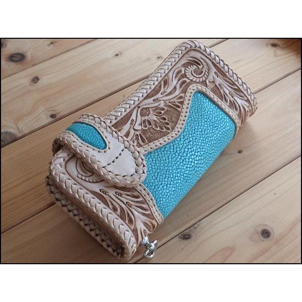 レザーウォレット　カービング　GODANE ゴダン 財布 長財布 GODANE 手彫り ハンドメイド カービングサドル