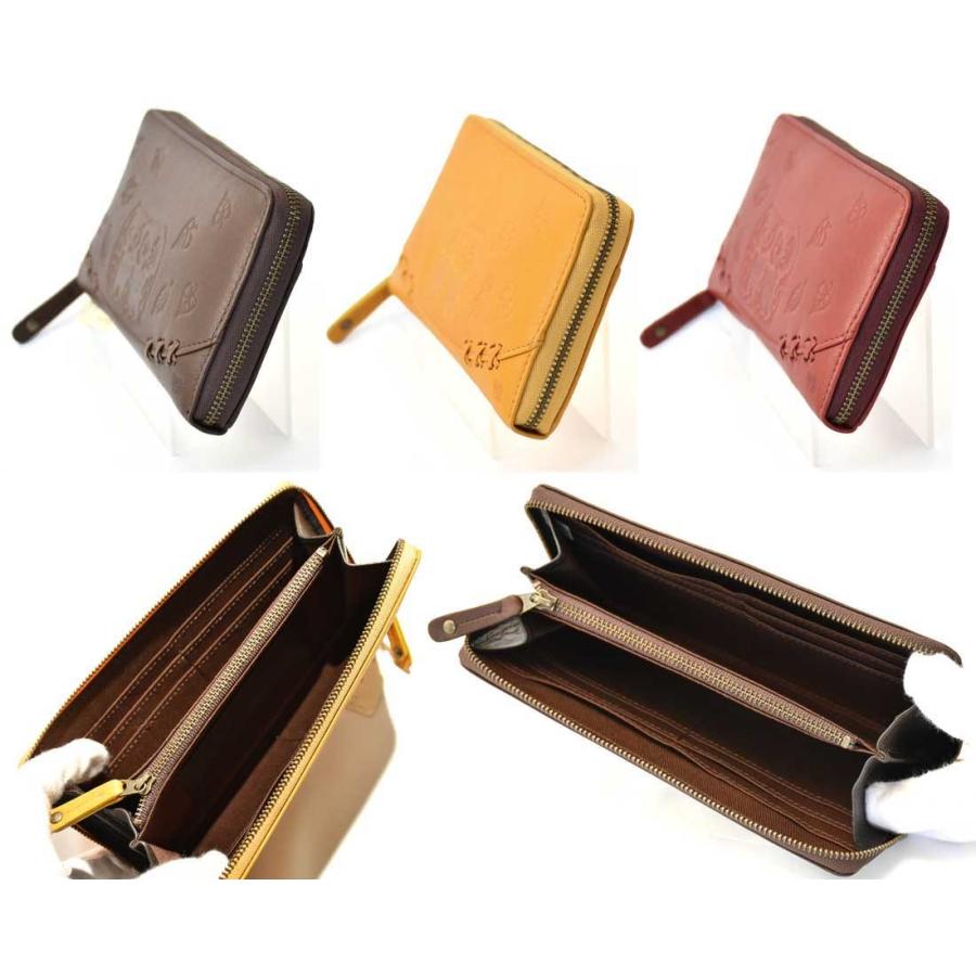 野村修平 なかよしふくろうシリーズ ラウンドファスナー長財布 65603 牛革 全3色 レディース財布 フクロウ 梟