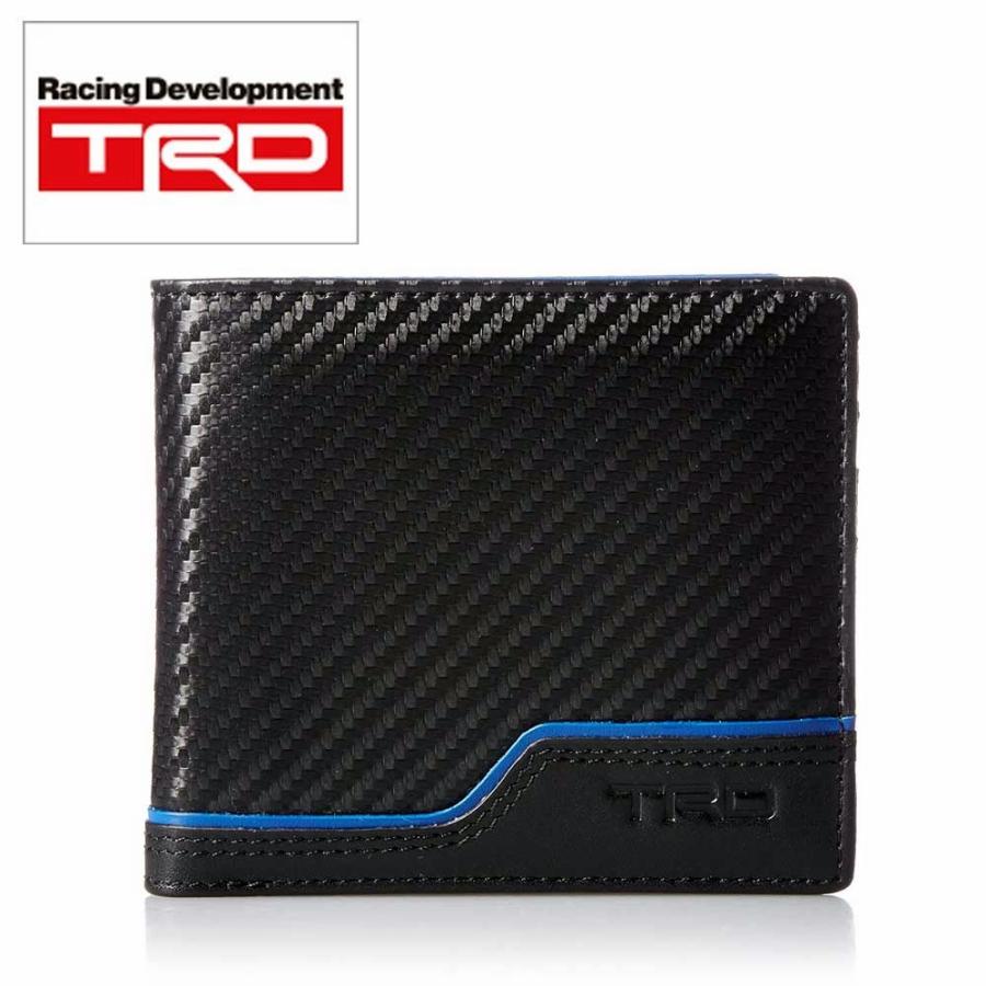 トヨタレーシングデベロップメントTRDカーボン柄2ツ折れ財布C-Blue