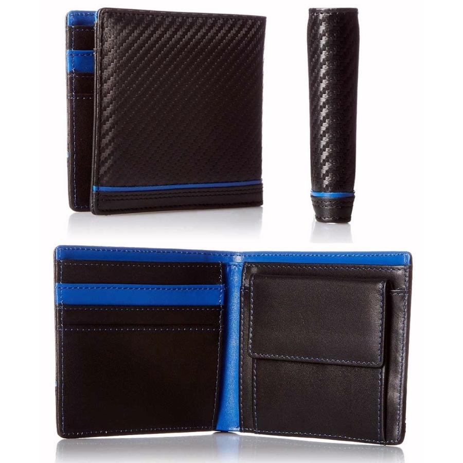 トヨタレーシングデベロップメントTRDカーボン柄2ツ折れ財布C-Blue