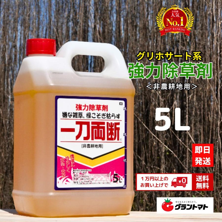 一刀両断 除草剤 5L×4本 グリホサート41% 非農耕地用 希釈 液体 駐車場