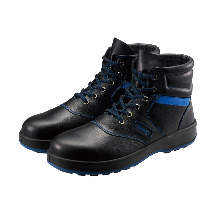 シモン　安全靴　SL22-BL　黒　ブルー　25.5cm