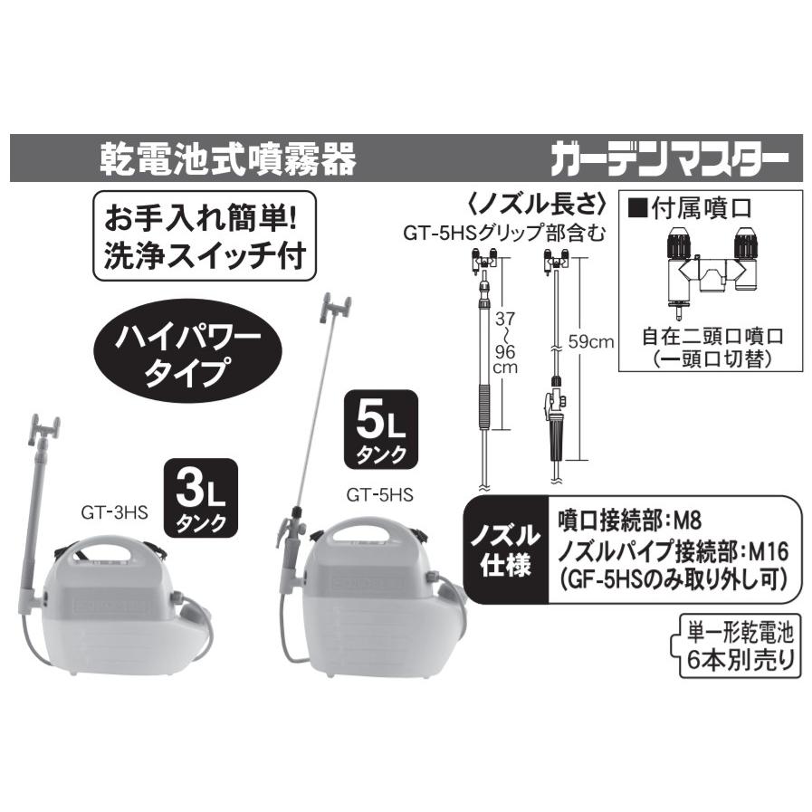 ガーデンマスター 5L GT-5HS 乾電池式噴霧器(洗浄スイッチ付) 工進｜grantomato｜06