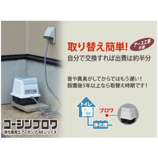 浄化槽用エアーポンプ　コーシンブロワポンプ　AK-30　min　工進　空気量:30L