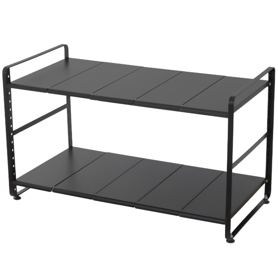 シンク下収納ラック [スチール] [耐荷重24kg] [高さ15段] [最大幅70cm] シンク下ラック キッチン 伸縮 フライパン収納 鍋収納 ホワイト ブラック |  | 10