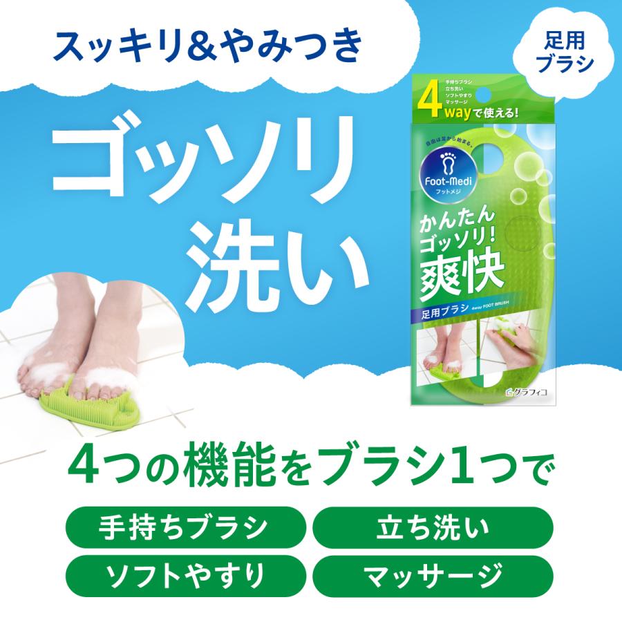 ♡TVで紹介されたあの商品です♡　足裏爽快フットブラシ フットメジ フットケア フットブラシ 爽快 足用 ブラシ 足洗い ソフト
