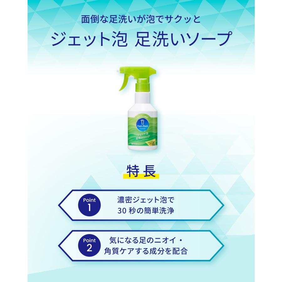 フットケア 足用 泡ソープ フットメジ ジェット泡 足洗い ソープ 殺菌 爽快 シトラスの香り 4個セット グッズ 足ケア 臭い対策 せっけん 石鹸 角質 角質ケア | フットメジ | 02