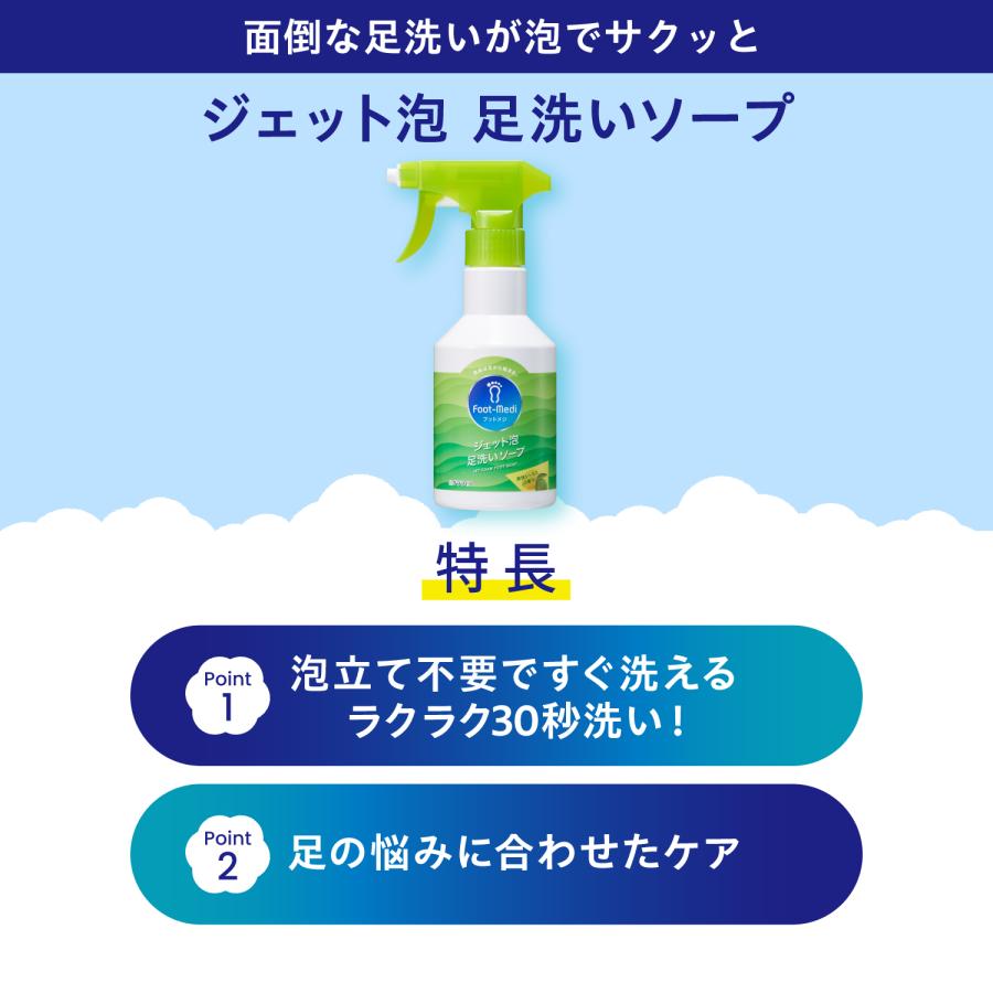 フットメジ フットケア 足用 泡ソープ ジェット泡 足洗い ソープ 殺菌