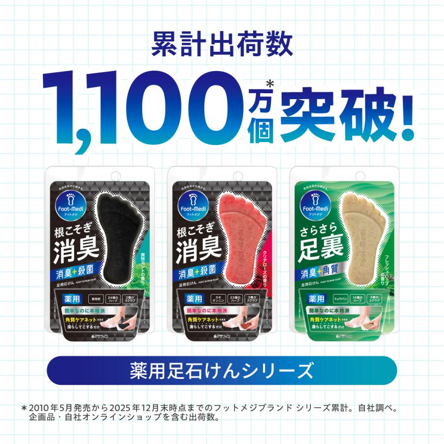 フットメジ フットケア 足用 石けん ジェット泡 4way ブラシ 3点セット