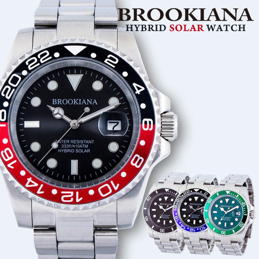 ブルッキアーナ 腕時計 メンズ BROOKIANA BA2606 ソーラー ダイバー クォーツ 防水 | BROOKIANA