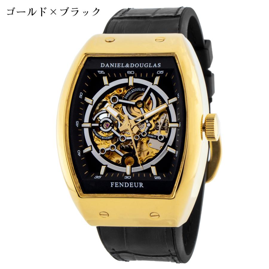 ダニエルアンドダグラス 最新モデル 腕時計 メンズ ブランド 自動巻き スケルトン 機械式 手巻き 革ベルト ラバー ラグスポ |  | 03