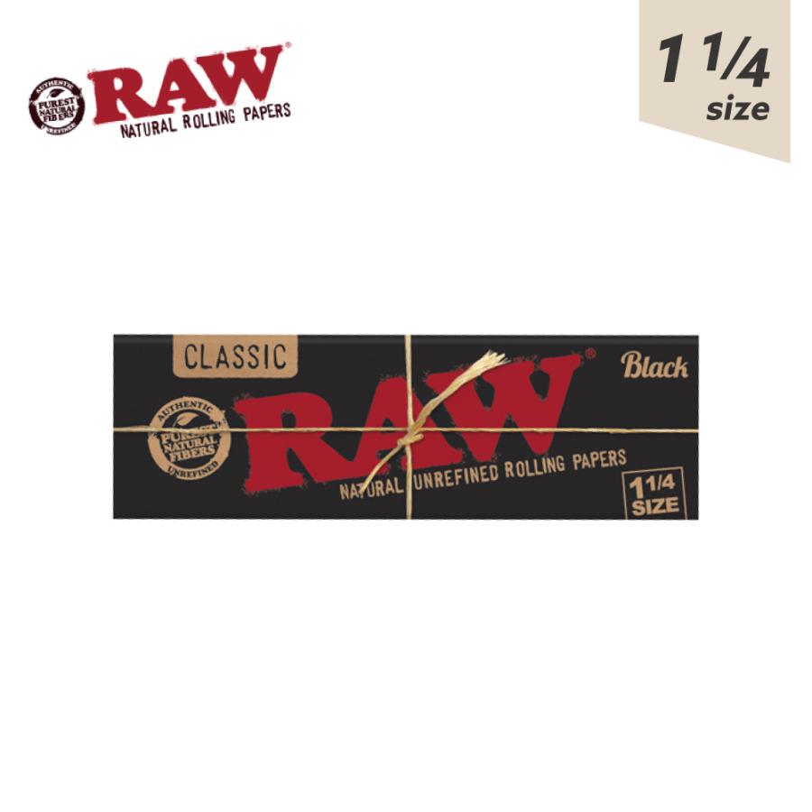メール便可 RAW BLACK 1 1/4 ローリング ペーパー 76mm x 44mm 50枚入