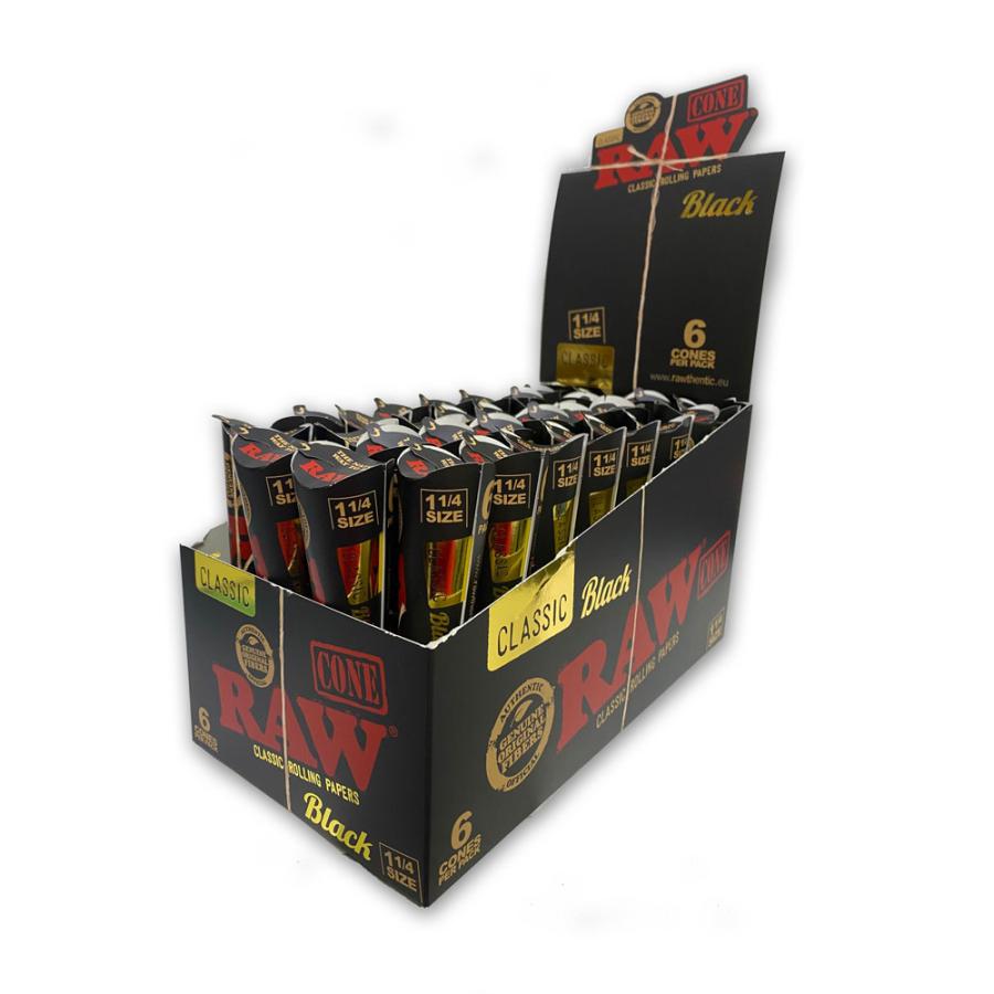 メール便可 RAW BLACK CONE 1 1/4 コーン プレロール ペーパー Pre